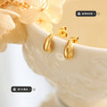 Mini Teardrop Stud Earrings Gold Steel Post Back Pair view 2