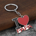 Gold And Silver Tone I Love Papa And Mama Heart Keychains, 4 Styles view 7