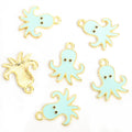 Colorful Enamel Octopus Charms in Gold and Silver Tones view 6