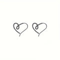 Minimal Wire Heart Hook Earrings in Four Metal Tones view 6