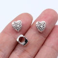 9x8mm 1.2g Antique Silver Zinc Alloy LOVE Heart Large Hole Beads for Bracelet DIY Jewelry Making