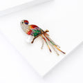 Multicolor Enamel Rhinestone Parrot Brooch Pearl On Branch view 4