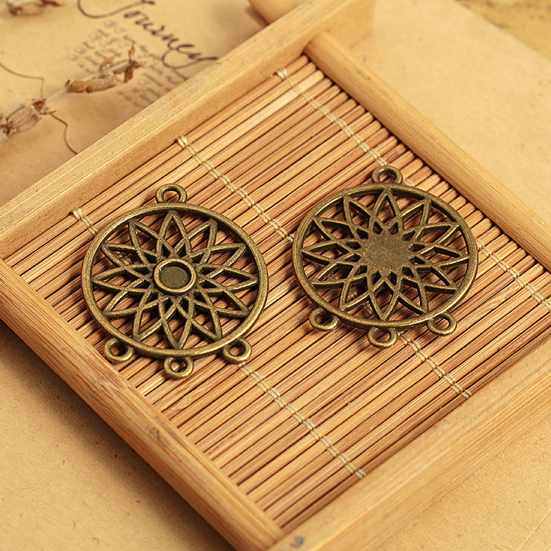 33x22mm Openwork Dreamcatcher Alloy Earring Connector Pendant