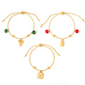 Gold Adjustable Charm Bracelets Heart Bar Butterfly view 5
