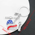 Rhinestone American Flag Star and Heart Keychains, 2 Styles view 7