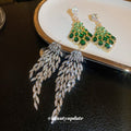 Crystal Feather and Leaf Drop Earrings in Three Designs view 1