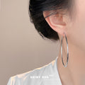 Thin Round Hoop Earrings In Six Sizes And Silver Gold Tones view 2