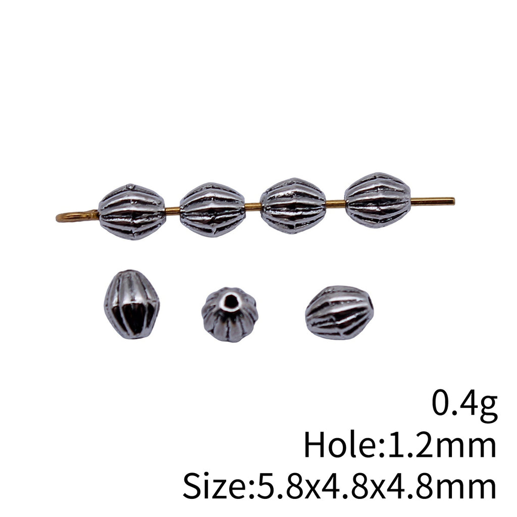 5.8x4.8x4.8mm 0.4g Multicolor Zinc Alloy Round Small Hole Spacer Beads for Garment and Jewelry Making