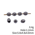 Grooved Oval Metal Spacer Beads for Jewelry Making view 3