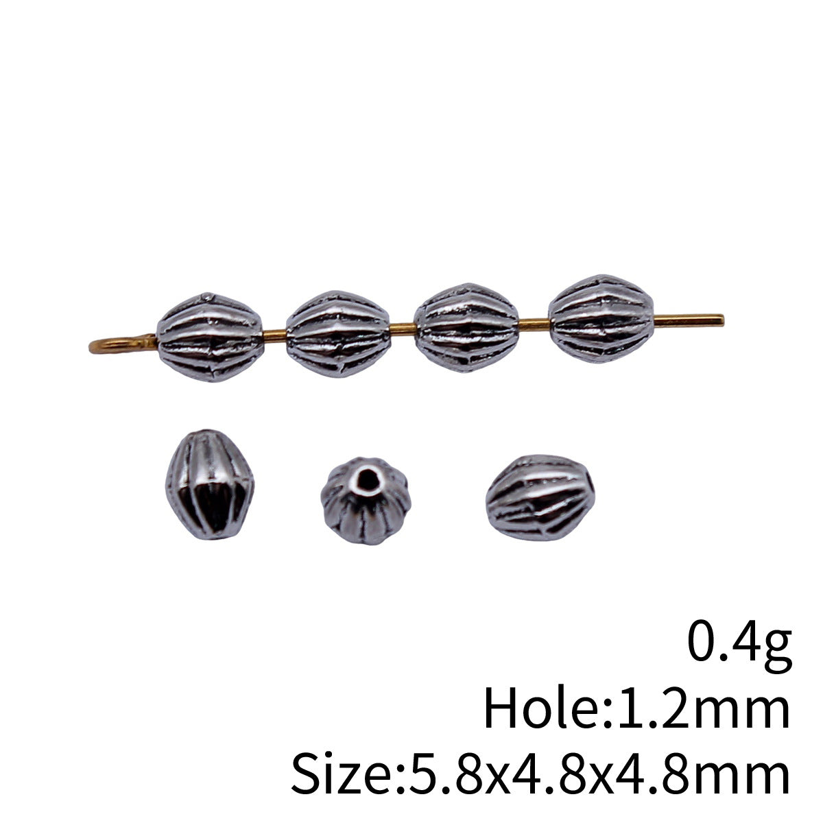 5.8x4.8x4.8mm 0.4g Multicolor Zinc Alloy Round Small Hole Spacer Beads for Garment and Jewelry Making