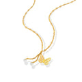 Butterfly Pendant Choker Necklace Crystal Drop Tassel view 5