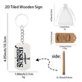 Jesus Wooden Dog Tag Keychain The Way Truth Life Cross view 2
