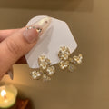 Crystal Butterfly Stud Earrings With Faceted Wings view 6