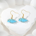 3D Enamel Dinosaur Dangle Earrings Gold Hooks 8 Styles view 8