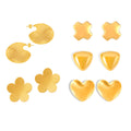 Geometric Heart Star Flower Triangle Disc Stud Earrings Pair view 5