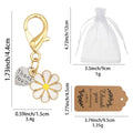 Gold Daisy Thank You Heart Enamel Keychain Lobster Clasp view 2
