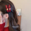 Red Velvet Flocked Horse Barrette Brooch Two Styles view 4