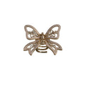 Gold Filigree Bow Pearl Metal Hair Claw Clip Openwork view 5