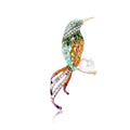 Enamel Bird Brooch With Pearl Rhinestones Pink Or Green view 5