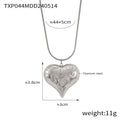 Textured Heart Pendant Necklaces and Matching Studs view 6