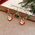 Santa And Christmas Tree Charm Hoop Earrings Matching Jewelry Pair view 6