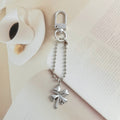 Puffy Heart Charm Keychain with Bow, Cross, and Clover Designs view 9