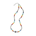 Colorful Bead Open Heart Double Layer Pendant Necklace view 5