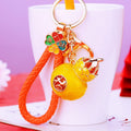 Lotus Gourd Keychains with Four-Leaf Caps and Braided Straps view 8