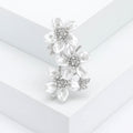 Crystal Branch Flower Brooch with Pearl Centers for Jackets, Coats, and Scarves view 7