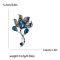 Crystal Calla Leaf Brooch Teardrop Center Purple Blue view 7
