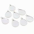 Silver Tone Teardrop Cabochon Pendant Trays in Two Sizes view 4