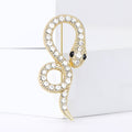 Curled Crystal Snake Brooch in Four Color Finishes view 2