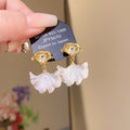 Colorful Floral and Leaf Stud Earrings in Three Mixed Designs view 7