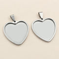 Heart Stainless Steel Pendant Trays Jewelry Making Components view 3