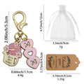 Pink Mom Enamel Flower Pitcher Keychain Gold Lobster Clasp view 2