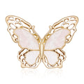 Openwork Shell Butterfly Brooch Gold Silver Two Layer Wings view 1