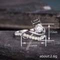 Round Clear Solitaire Swirl Pave Ring In Polished Silver Tone view 4