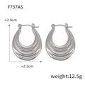 Gold Steel Layered Crescent Hoop Earrings Large And Small view 7
