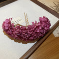Crescent Fabric Flower U-Pin Hair Stick Gold Base 2 Colors view 7