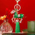 Crystal Thousand Mile Horse Keychains with Tassel and Plain Options view 4