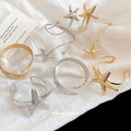 Gold Silver Starfish Wing Spiral Open Cuff Bracelets view 3