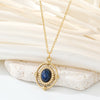 Navy Stone Oval