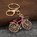 Rhinestone Bicycle Keychain With Split Ring And Lobster Clasp view 8