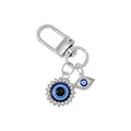 Blue Evil Eye Charm Keychain with D-Ring Swivel Clasp view 5