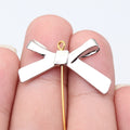 Large Metal Bow Charms in Five Silver Gold and Bronze Finishes view 5