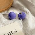 Eleven Color Oversized Glossy Round Dome Stud Earrings view 8