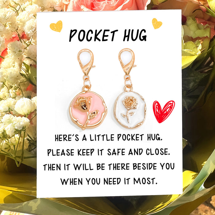 Pocket Hug Enamel Tulip and Crystal Butterfly Clip Charm