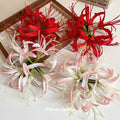 Red Or Pink White Spider Lily Floral Duckbill Hair Clip Design view 2