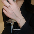 Star and Moon Charm Hand Chain Bracelet with Finger Loop view 3