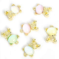 Pastel Bear Cabochon Charms in Gold and Silver Tones view 4